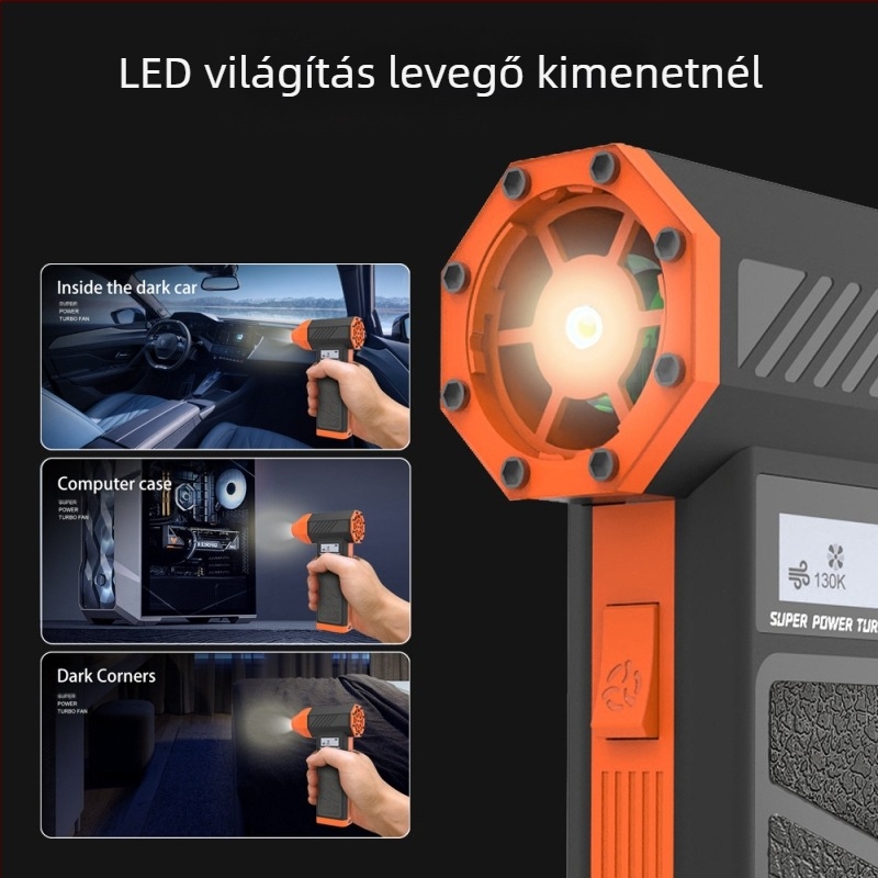 Határokon átnyúló új termék, 130000 fordulatszámú szuperszélű, nagysebességű turbóventilátoros kültéri hordozható, kefe nélküli motoros kézi erőszakos ventilátor