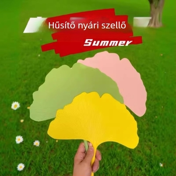 Ventilátor, Tartós és Jóképű Műanyag Ventilátor Nyáron, Kötelező Kellék Diákoknak Nyáron, Művészi Stílusú Kerek Ventilátor, Ginkgo Level Ventilátor, Friss