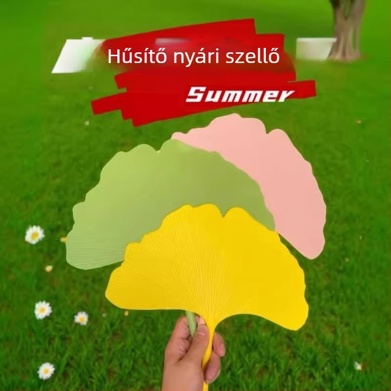 Ventilátor, Tartós és Jóképű Műanyag Ventilátor Nyáron, Kötelező Kellék Diákoknak Nyáron, Művészi Stílusú Kerek Ventilátor, Ginkgo Level Ventilátor, Friss