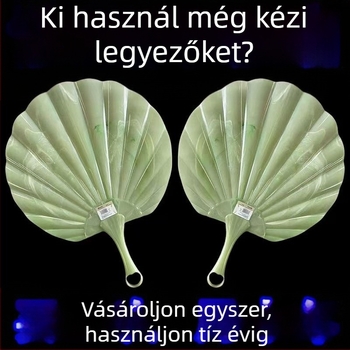 Jade kagyló utánzatú ventilátor, nagyított, vastagított, tartós, szuper menő, ősi ventilátor, gyékényfa ventilátor, hordozható kézi ventilátor 2025 új stílus