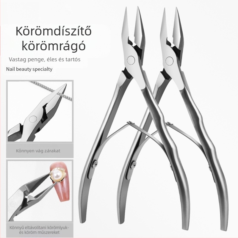 Határon átívelő sascsőr fogó hullámos nyéllel, rozsdamentes acél lapos szájú körömhorony fogó, sascsőr fogó, körömágybőr fogó, fúró eltávolító fogó, manikűrkészlet