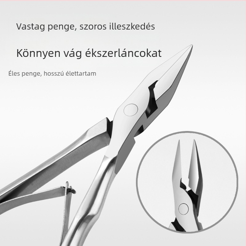 Határon átívelő sascsőr fogó hullámos nyéllel, rozsdamentes acél lapos szájú körömhorony fogó, sascsőr fogó, körömágybőr fogó, fúró eltávolító fogó, manikűrkészlet