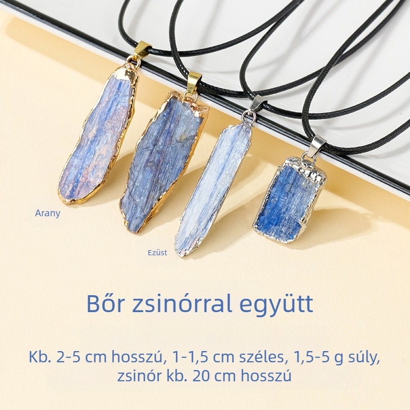 Határokon átnyúló természetes kristály kianit hosszú medál szabálytalan kristály hosszú szegélyű nyaklánc kiegészítők nagykereskedelme