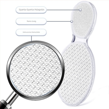 Határokon átnyúló nanoüveg talplemez Kéz- és lábápolás Bőrkeményedések Elhalt bőrfelület Szaruhártya-talplemez Körömmanikűr Nanolemez