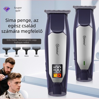 Új, újratölthető háztartási hajvágó, férfi önkiszolgáló, színátmenetes vágó, olajfejű vágógép, digitális kijelzős, gravírozós vágógép, elektromos vágógép