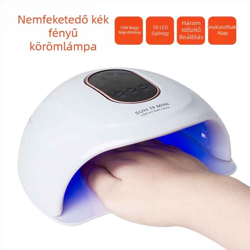 72 W-os nagy teljesítményű körömlámpa intelligens indukciós gyorsan száradó fototerápiás lámpa SUN19mini körömbolt közvetlen gyári értékesítéssel