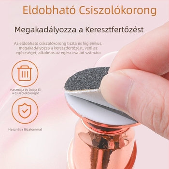 Elektromos lábcsiszoló, sarokkaparó, lábcsiszoló, elhalt hámsejtek eltávolítója, újratölthető bőrkeményedés eltávolító, automata pedikűr-csiszoló