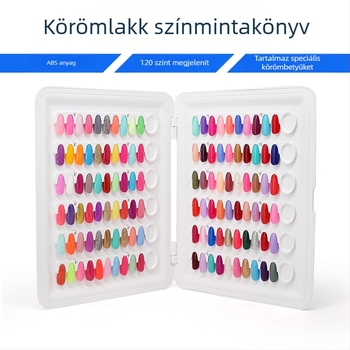 Körömművészeti színkártya-könyv levehető kijelző tábla körömművészeti színkártya-könyv Körömlakk ragasztó csere körömstílus Hordozható