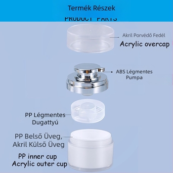 Spot 30G arany vákuumos krémes flakon 50G gyöngyházfehér prés flakon 100G akril krémes flakon