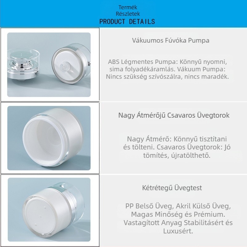 Spot 30G arany vákuumos krémes flakon 50G gyöngyházfehér prés flakon 100G akril krémes flakon