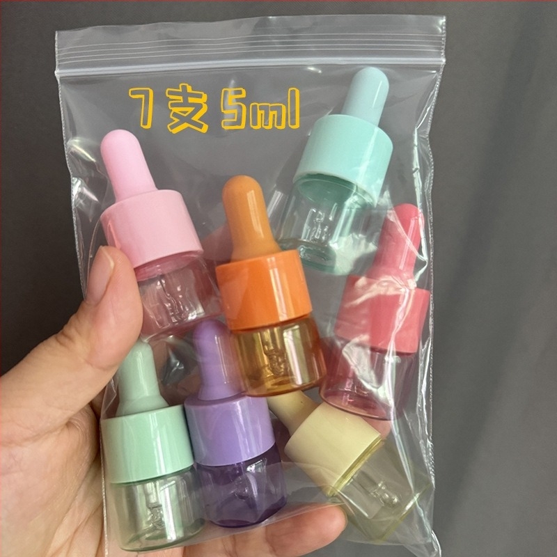 5-10 ml-es Macaroon cseppentő üveg Minta cseppentő palackozás Színes illóolaj palack Essence palackozás