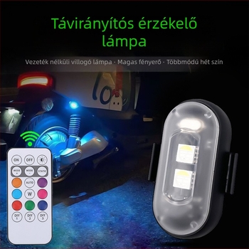 Vezeték nélküli távirányító repülőgép könnyű autó motorkerékpár univerzális színes villogó figyelmeztető lámpa UAV jelzőfény töltés