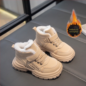 Gyerek hótaposó Fur One Winter 2024 új fiú nagy pamut cipő gyapjúbéléssel vastagított lányka Martin pamut csizma