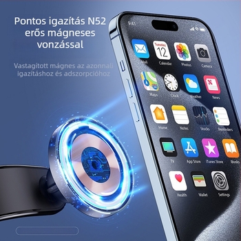 Új autós Magsafe15W erős mágneses vezeték nélküli töltő nagykereskedelem, navigációs konzolhoz alkalmas Qi gyorstöltés nagykereskedelem