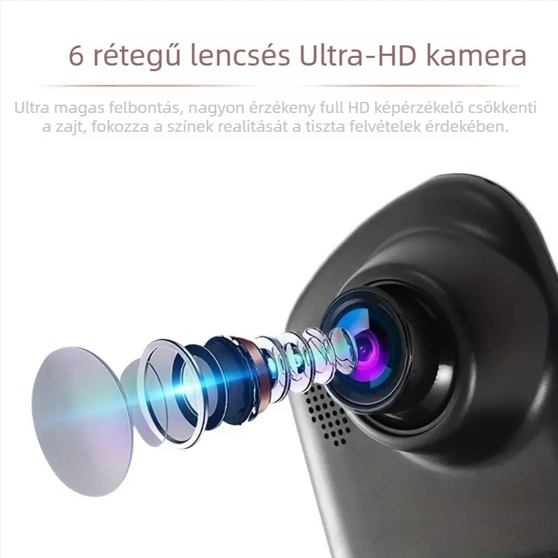 Autós visszapillantó tükörbe épített menetrögzítő elöl és hátul kettős felvétellel 1080P, tolatóképpel, autós DVR nagyfelbontású éjjellátóval