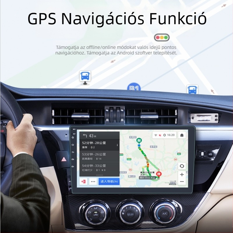 9/10 hüvelykes Android autós GPS navigáció Bluetooth mobiltelefon-csatlakozás autós MP5 lejátszó Vezeték nélküli CarPlay