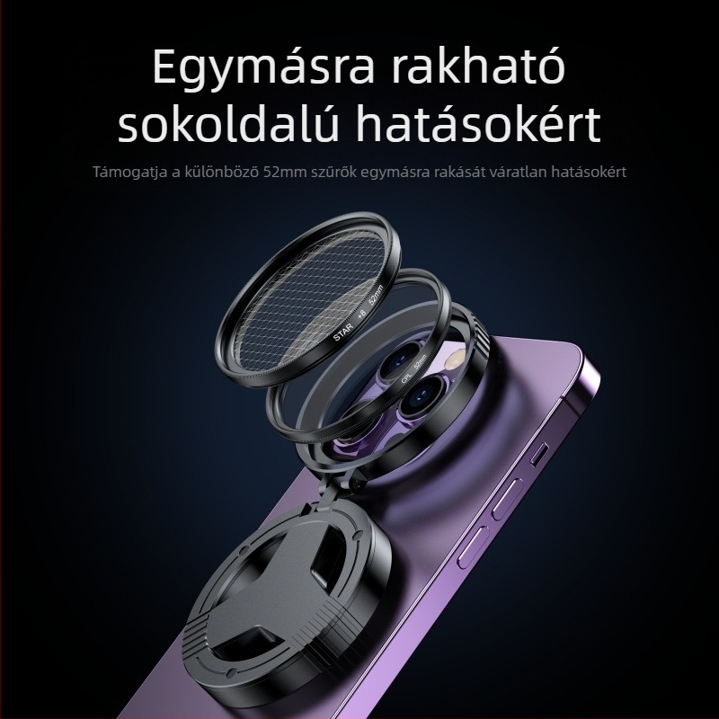 [Tik Tok Hot Style] Mobiltelefon mágneses polarizációs speciális 52 mm-es fotószűrő nagyfelbontású professzionális Cpl Bias képek készítéséhez