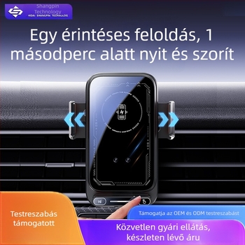 Autós mobiltelefon-tartó navigációs légkivezető nyílás autóba épített elektromos forgó mágneses töltés vezeték nélküli autós töltő