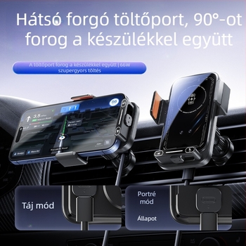 Autós mobiltelefon-tartó navigációs légkivezető nyílás autóba épített elektromos forgó mágneses töltés vezeték nélküli autós töltő