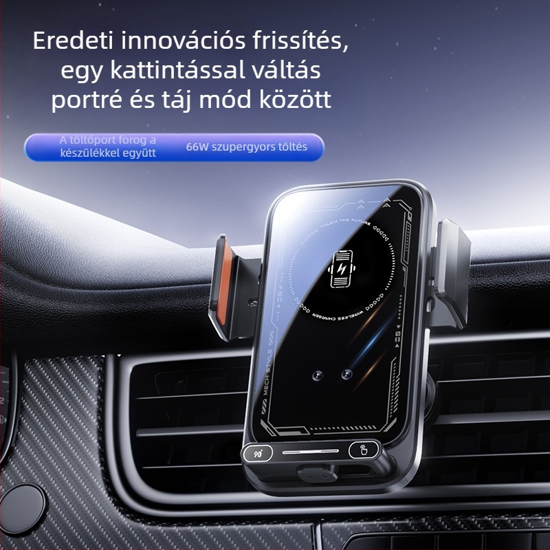 Autós mobiltelefon-tartó navigációs légkivezető nyílás autóba épített elektromos forgó mágneses töltés vezeték nélküli autós töltő