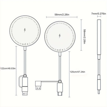 Vezeték nélküli töltés Magsafe15W mágneses gyorstöltő övre, AC kétportos, kettő az egyben ultravékony mágneses vezeték nélküli töltő