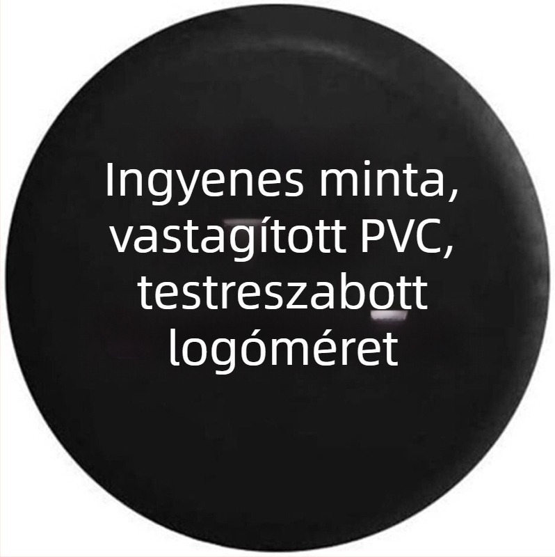 Gyári autó pótkerék-takaró PVC bőr SUV teherautó terepjáró RV külső gumiabroncs-takaró tiszta fekete kerékborítás
