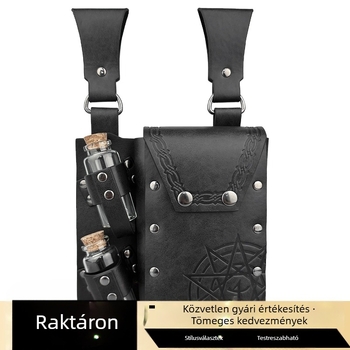 Középkori alkímia ferde dupla palacktáska északi viking stílusú vintage cosplay kellékek Amazon TEMU Cross Border