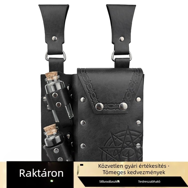 Középkori alkímia ferde dupla palacktáska északi viking stílusú vintage cosplay kellékek Amazon TEMU Cross Border