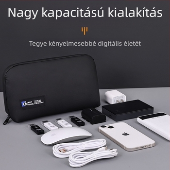 Elite sorozatú bőr fólia adatkábel tárolótáska egér headset digitális kiegészítők tárolótáska utazó mosdótáska