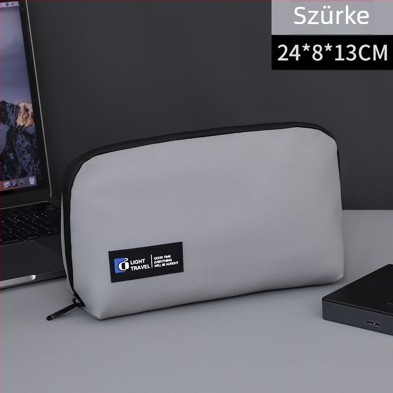 Elite sorozatú bőr fólia adatkábel tárolótáska egér headset digitális kiegészítők tárolótáska utazó mosdótáska