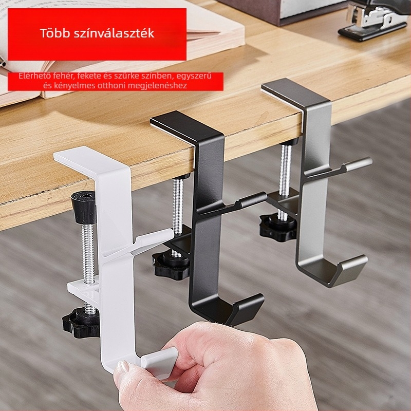 Nagykereskedelmi raktáron lévő hátizsák akasztók diákasztalokhoz, oldalra akasztható táskák, ragasztó nélkül, levehető, mobil asztaloldali egyetlen akasztó