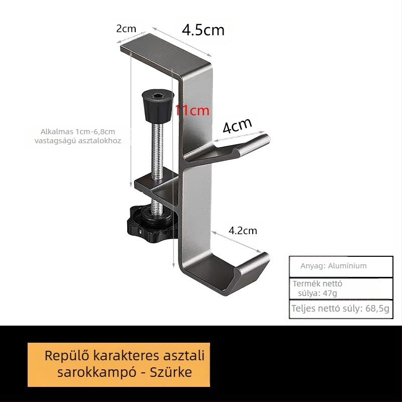 Nagykereskedelmi raktáron lévő hátizsák akasztók diákasztalokhoz, oldalra akasztható táskák, ragasztó nélkül, levehető, mobil asztaloldali egyetlen akasztó