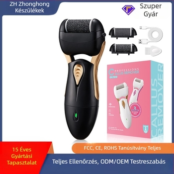 Elektromos lábcsiszoló az elhalt hámsejtek, a határokon átnyúló pedikűr eltávolítására, USB töltésű lábkővel, sarokdörzsöléssel a láb bőréhez