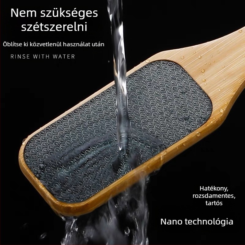 Határokon átnyúló fa nyéllel ellátott nano üvegreszelő lábreszelő az elhalt bőrkeményedések eltávolítására, pedikűr eszköz, körömágybőrreszelő, lábcsiszoló kő