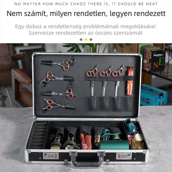 Katonai multifunkcionális alumínium fodrászdoboz, fodrász speciális kültéri szerszámosláda, fodrászbolt-doboz