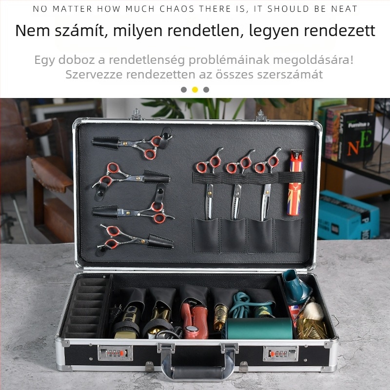 Katonai multifunkcionális alumínium fodrászdoboz, fodrász speciális kültéri szerszámosláda, fodrászbolt-doboz