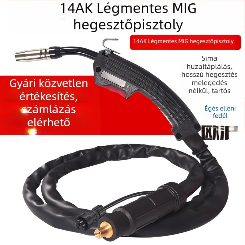 Gázmentes, kétszeres garanciával hegesztő 14AK hegesztőpisztoly háztartási 220 V-os integrált kis hegesztőgép tartozékok porbeles hegesztőhuzal gyors behelyezésű hegesztőpisztoly huzal