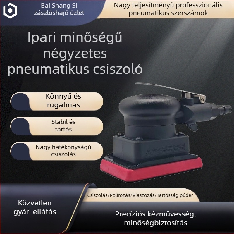 Ipari kis négyzet alakú pneumatikus csiszológép autó szépségápolási polírozó és gyantázó gép 75 × 100 négyzet alakú csiszolópapírral csiszológép