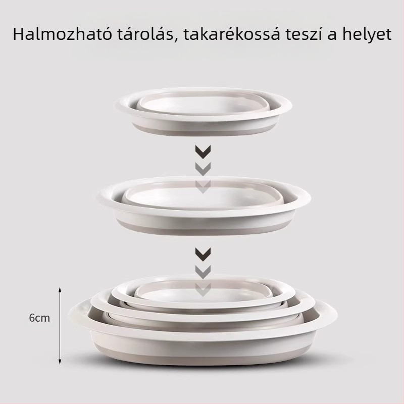 Hordozható szilikon összecsukható mosdó, nagy, vastagított zöldségmosó, diákkollégiumi műanyag lábmosó, arcmosó, többcélú mosdó