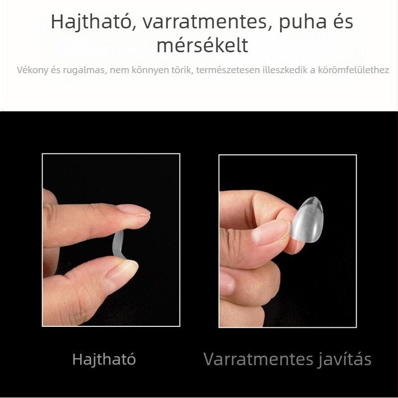 Körömlakk összecsukható, varratmentes körömlemez fényes, matt, ultravékony hosszabbítású műköröm folt 240 darabos dobozos körömlemez