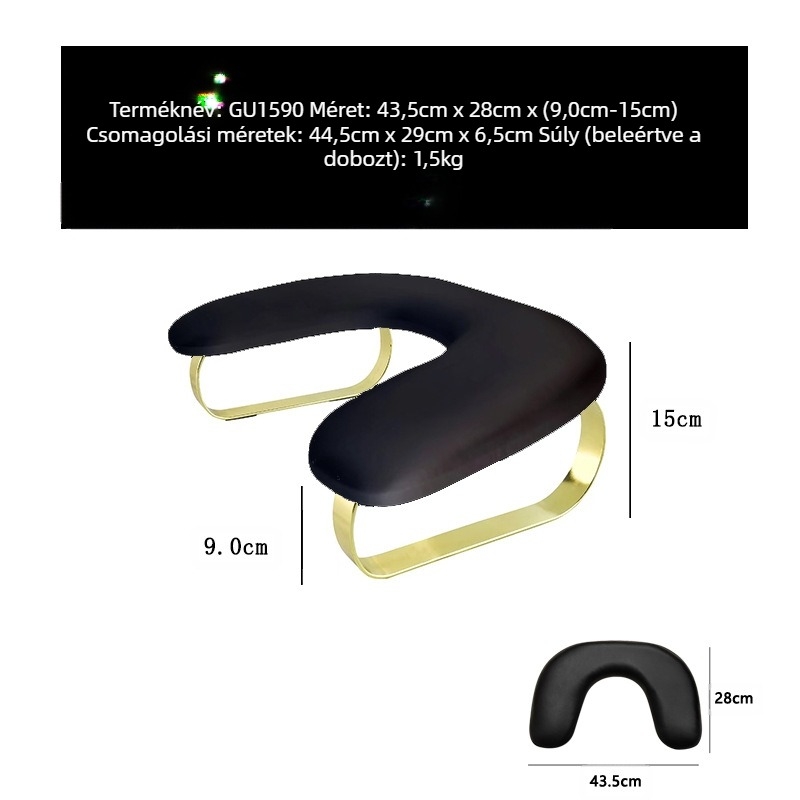 Orosz manikűr U alakú pillangós kézpárna GU1590 fém lábú, kivehető, ferde kanapépárna, speciális körömművészeti üzlethez