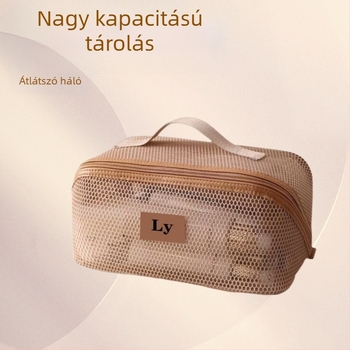 Határokon átnyúló új termék, hálós, nagy kapacitású kozmetikai táska, női, csúcskategóriás, hordozható, többfunkciós, elválasztott utazó piperecikkek tárolótáskája