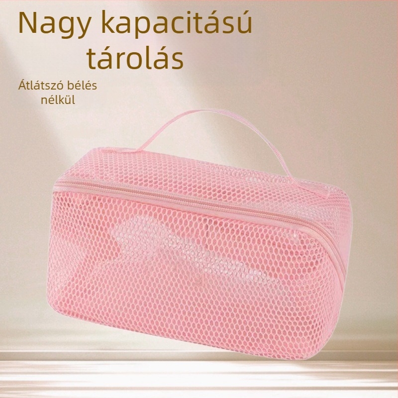 Határokon átnyúló új termék, hálós, nagy kapacitású kozmetikai táska, női, csúcskategóriás, hordozható, többfunkciós, elválasztott utazó piperecikkek tárolótáskája