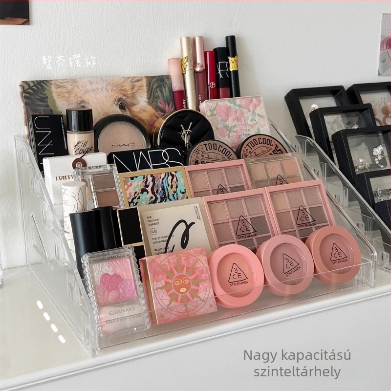 Kozmetikai polc, asztali tárolódoboz, rúzs, szemhéjfesték, tányér, sminkasztal, polc, akril, kiállítás, Wang Xiaoxiang