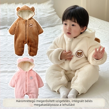 Xinyi babaruha férfi és női kapucnis ruha őszi-téli vastagított meleg újszülött kirándulásra való overál