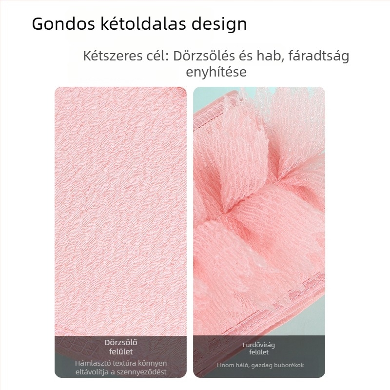 Hosszú dörzsölőtörölköző Speciális háztartási kettős felhasználású Rabe fürdődörzsölő műtárgy kefe hátfürdő virág 2 az 1-ben fürdő