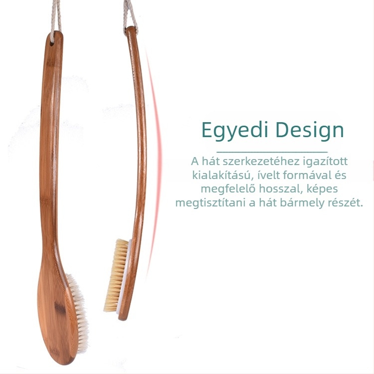 Száraz fürdő testkefe hátradír fürdőkefe hosszú fa nyelű fürdőkefe javítja a nyirokkeringést és elősegíti a vérkeringést száraz kefe