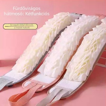 Hátradírozó törölköző kettős felhasználású hátcsíkkal, hatékony folteltávolító felnőtteknek, új fürdővirágos hátradírozó csík férfiaknak és nőknek