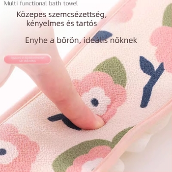 Hátradírozó törölköző kettős felhasználású hátcsíkkal, hatékony folteltávolító felnőtteknek, új fürdővirágos hátradírozó csík férfiaknak és nőknek