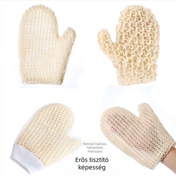 Szizálból szőtt fürdőkesztyűk Fürdő hát dörzsölés hüvelykujj kesztyű takarítás dörzsölés sár hámlasztó fürdőlepedő fürdőtörlő